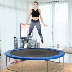 Trampolin Sicherheitsnetz 8ft 10ft 12ft 15ft Randabdeckung: Ø366 cm-Blau (Trampolin nicht inbegriffen)