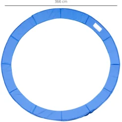 Trampolin Sicherheitsnetz 8ft 10ft 12ft 15ft Randabdeckung: Ø366 cm-Blau (Trampolin nicht inbegriffen)