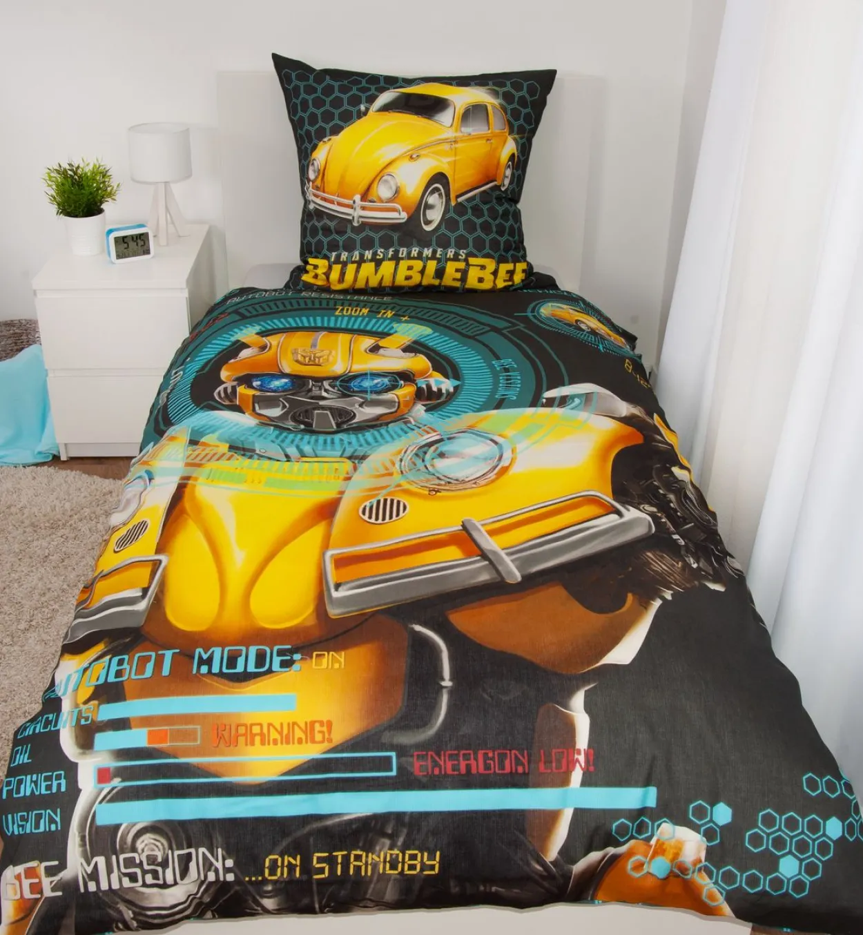 Transformers Bumblebee Bettwäsche Größe 80x80 + 135x200 cm