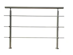 Treppengeländer Set - ca. 150x 106,5 cm, Edelstahl inkl. 3 Querstreben und 2 Pfosten