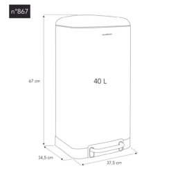 Treteimer 40L, N°867, Schwarz