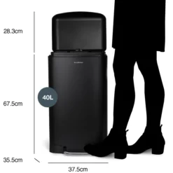 Treteimer 40L, N°867, Schwarz