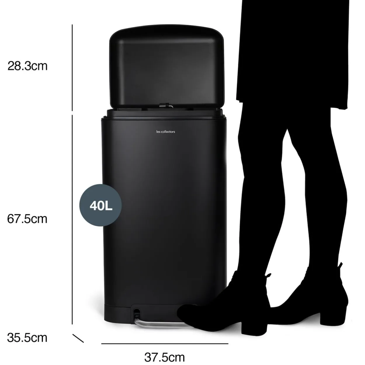 Treteimer 40L, N°867, Schwarz