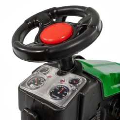 Trettraktor grün mit Anhänger, Traktor zum draufsitzen, Kinder Traktor ab 3 Jahre
