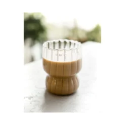 Trinkgläser Set 300 ml aus Borosilikatglas Espressogläser Hitzebeständig Riffle Design