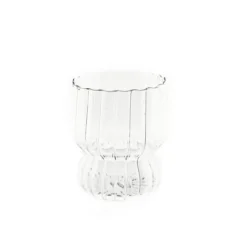 Trinkgläser Set 300 ml aus Borosilikatglas Espressogläser Hitzebeständig Riffle Design