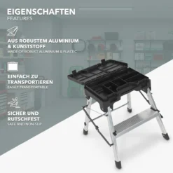 Trittleiter zweistufig mit Werkzeugbox