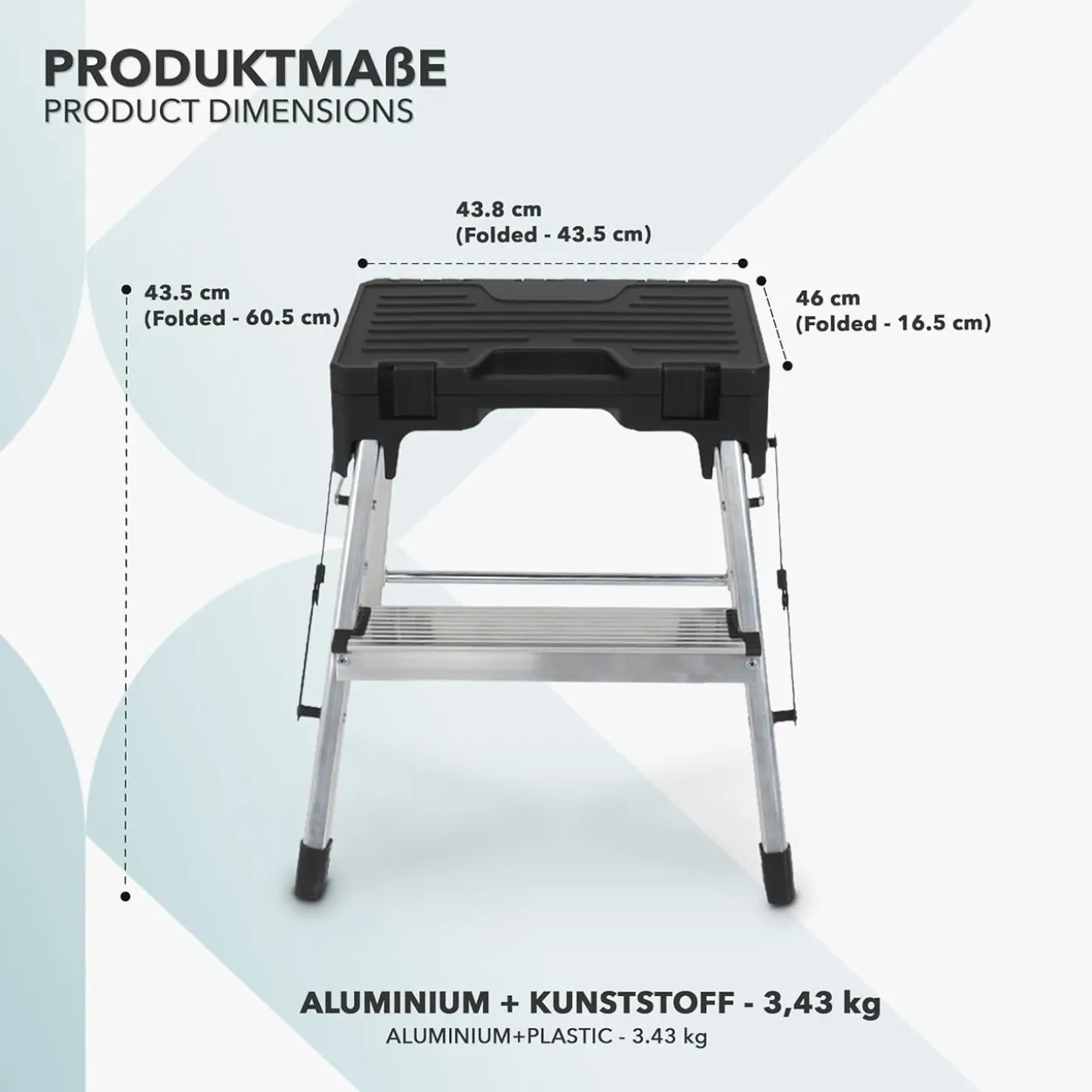 Trittleiter zweistufig mit Werkzeugbox