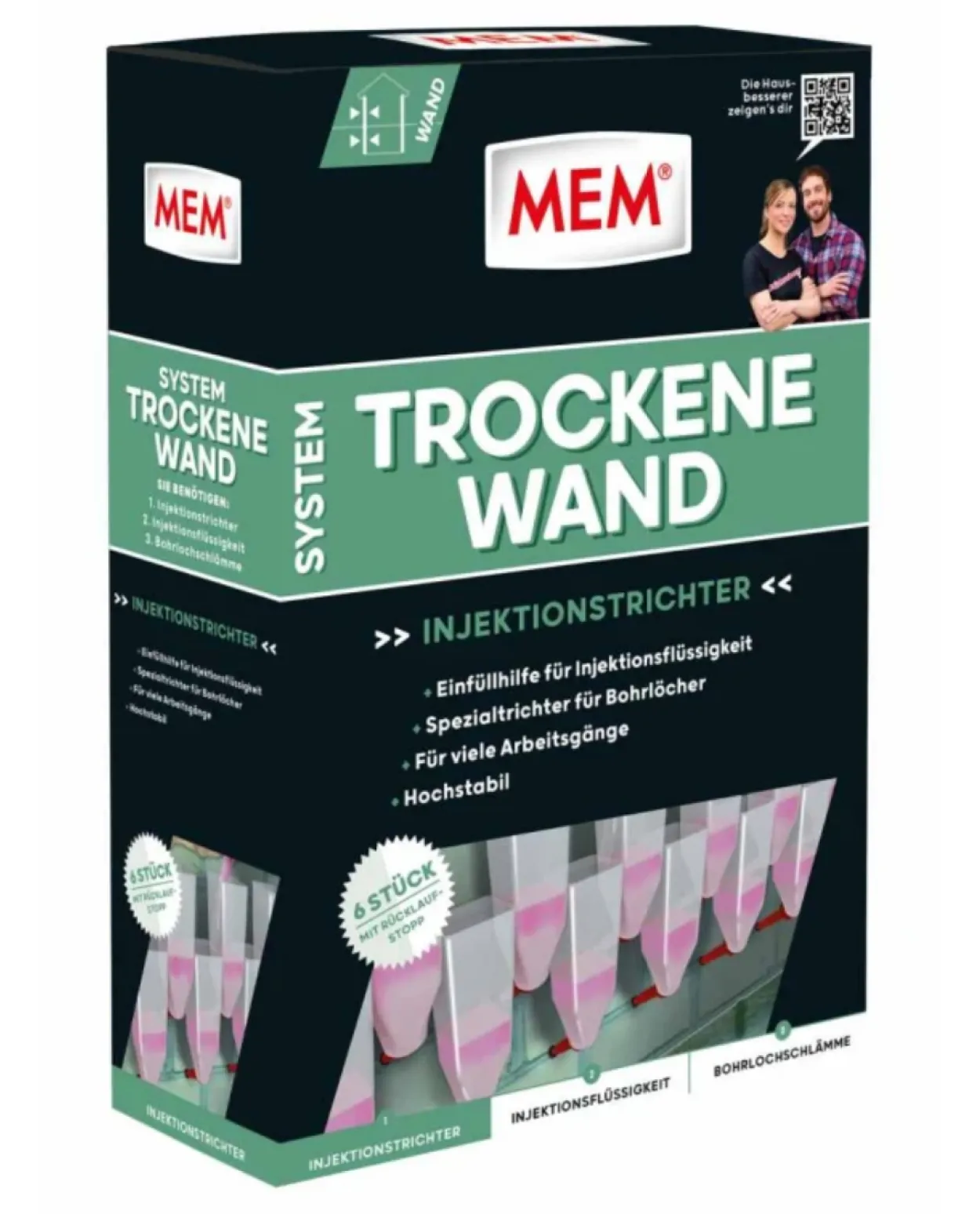 Trockene Wand Injektionstrichter 6 Stck
