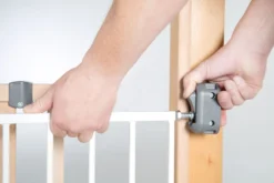 Türschutzgitter 'Easy Step', Metall Schutzgitter weiß, extra hoch, variable Breite 60-97cm