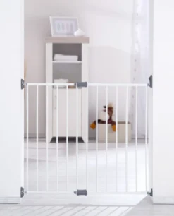Türschutzgitter 'Easy Step', Metall Schutzgitter weiß, extra hoch, variable Breite 60-97cm