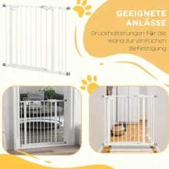 Türschutzgitter Hunde, Absperrgitter, Treppenschutzgitter, Hundegitter, Weiß