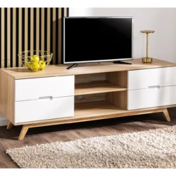TV-Lowboard, ca. 150 x 40 x 50 cm - Weiß