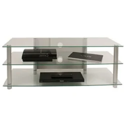 TV-Möbel "Netasa", Alu/Schwarzglas