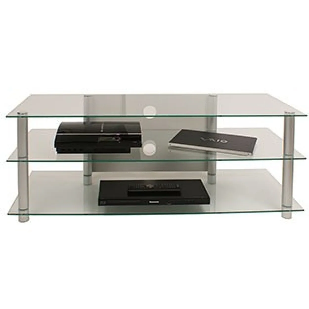 TV-Möbel "Netasa", Alu/Schwarzglas