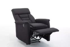 TV Relaxsessel mit Liegefunktion Stoffbezug, ca. 73 x 85,5 x 104 cm - Schwarz
