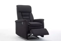 TV Relaxsessel mit Liegefunktion Stoffbezug, ca. 73 x 85,5 x 104 cm - Schwarz