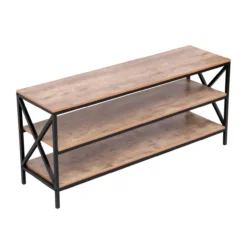 TV-Schrank mit 3 offenen Ablagen, ca. 140 x 40 x 62,5 cm – Holzoptik