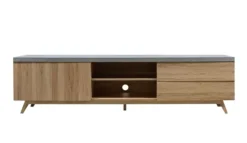 TV-Schrank mit Schubladen und Push-Open-Funktion, ca. 200 x 39,5 x 53 cm – Betonoptik