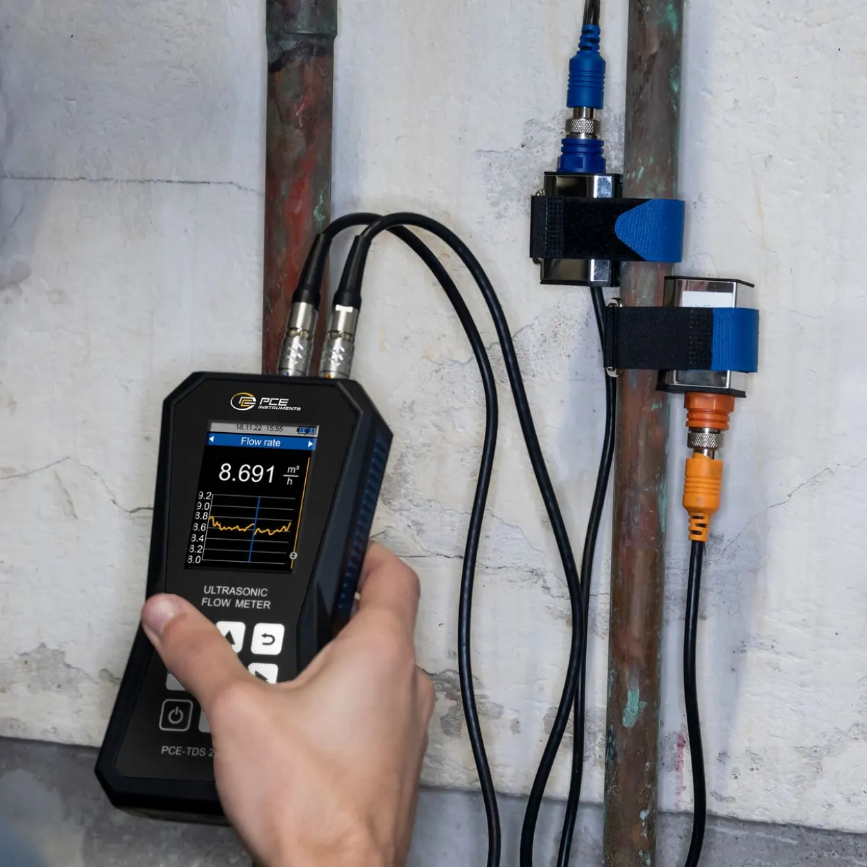 Ultraschall-Durchflussmessgerät PCE-TDS 200 S