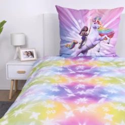 Unicorn Academy Bettwäsche Größe 80x80 + 135x200 cm