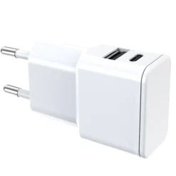 Universal Netzteil Dubi, 1x USB-A + 1x Typ-C, 12W Weiss