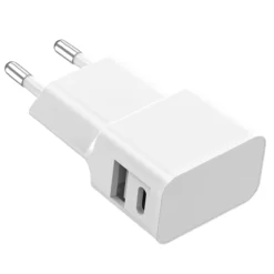 Universal Netzteil Dubi, 1x USB-A + 1x Typ-C, 12W Weiss