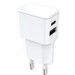 Universal Netzteil Dubi, 1x USB-A + 1x Typ-C, 12W Weiss