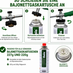 Unkrautbrenner 879 mit Bajonett Gasdosenanschluss