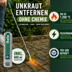 Unkrautbrenner NOLA 865 mit Piezozündung inkl. 600ml/330g Gaskartusche