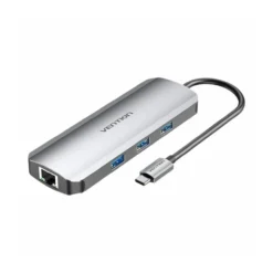 USB-C Dockingstation auf HDMI - Anschlüsse 3x USB3.0, SD, TF - PD 0,15m (grau)