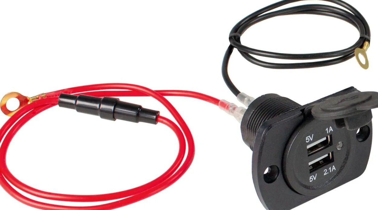 USB Einbausteckdose mit zwei USB Ports 5V/1A und 5V/2,1A IP20