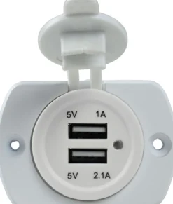 USB Einbausteckdose mit zwei USB Ports 5V/1A und 5V/2,1A IP20