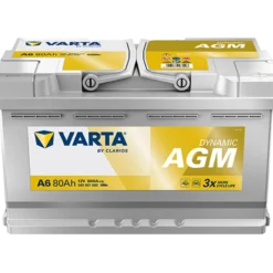 VARTA Dynamic AGM A6 Batterie 580901080K262, A7, 12 V, 80 Ah, 800 A