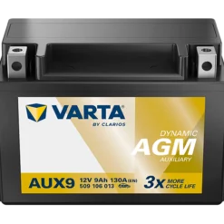 VARTA Dynamic AUX9 Batterie 509106013K262, AUX9, 12 V, 9Ah, 130 A