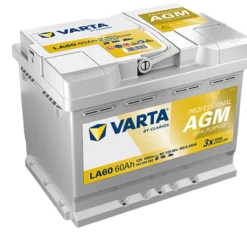 VARTA Professional AGM LA60 Batterie 840060068K312, LA60, 12 V, 60 Ah, 680 A
