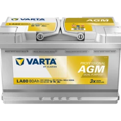 VARTA Professional AGM LA80 Batterie 840080080K312, LA80, 12 V, 80 Ah, 800 A