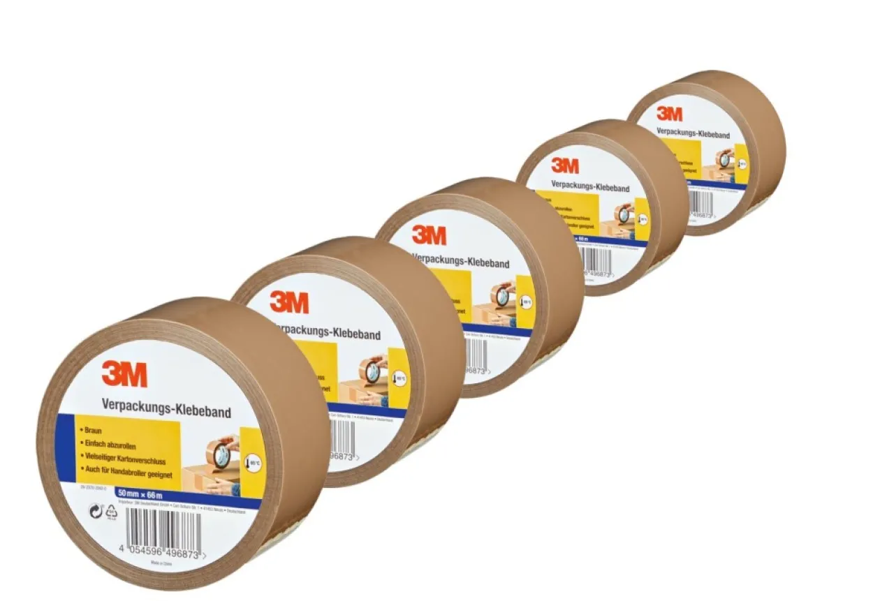 Verpackungs-Klebeband, Braun - 5er-Set