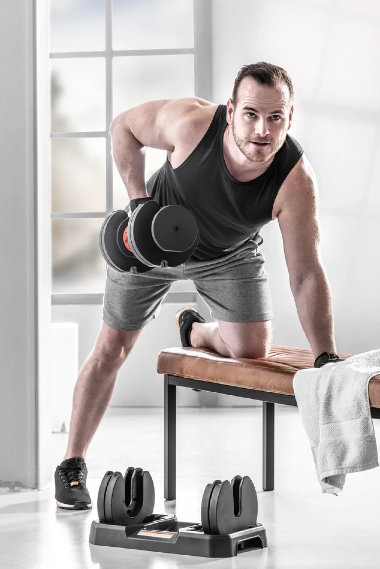 Verstellbare Kurz- Hantel, 25 kg - Rot - 2er Set