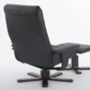 Verstellbarer Relaxsessel mit Hocker & Holzbeine - Schwarz