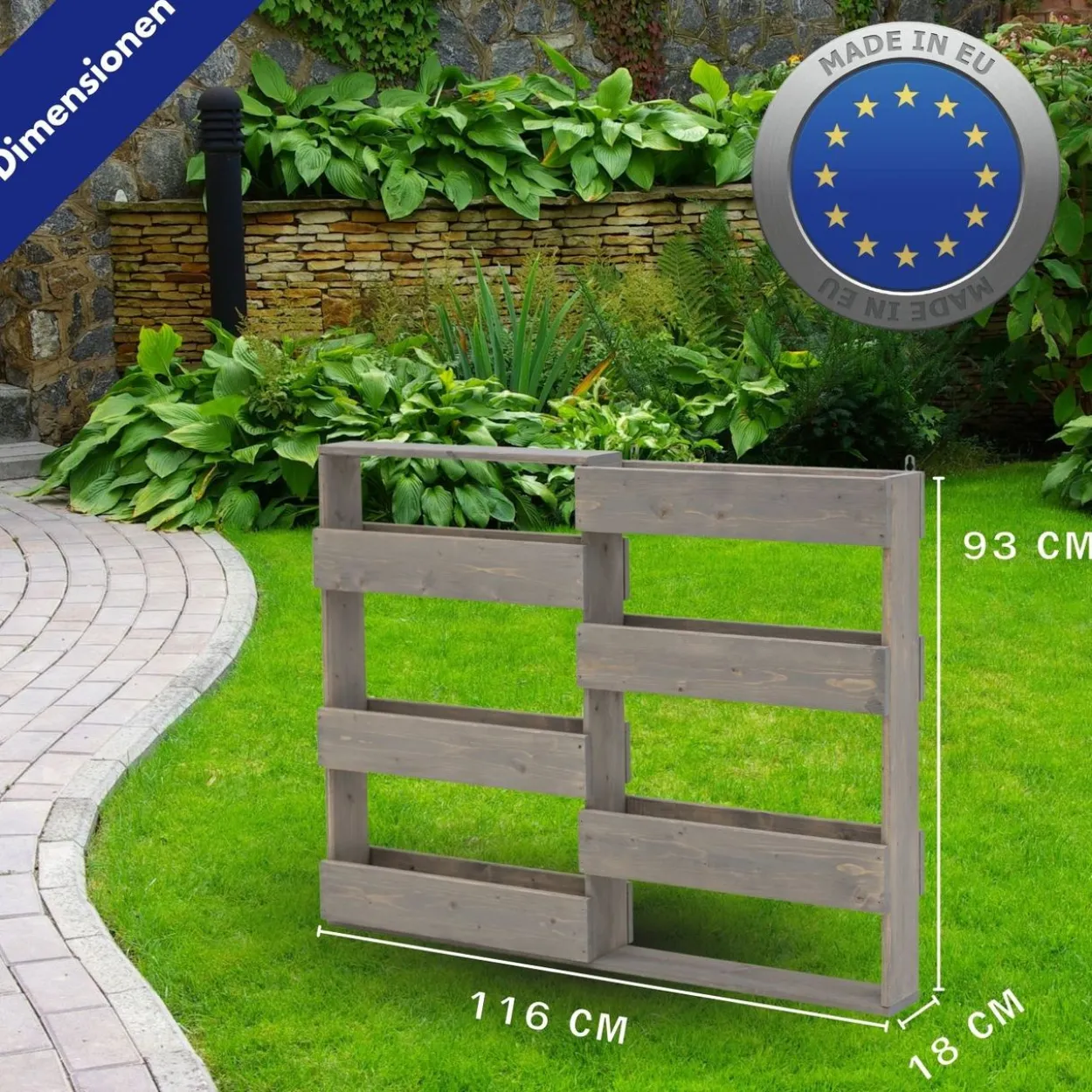 Vertikalbeet Riga Kräuterbeet Holz 7 Pflanzkästen