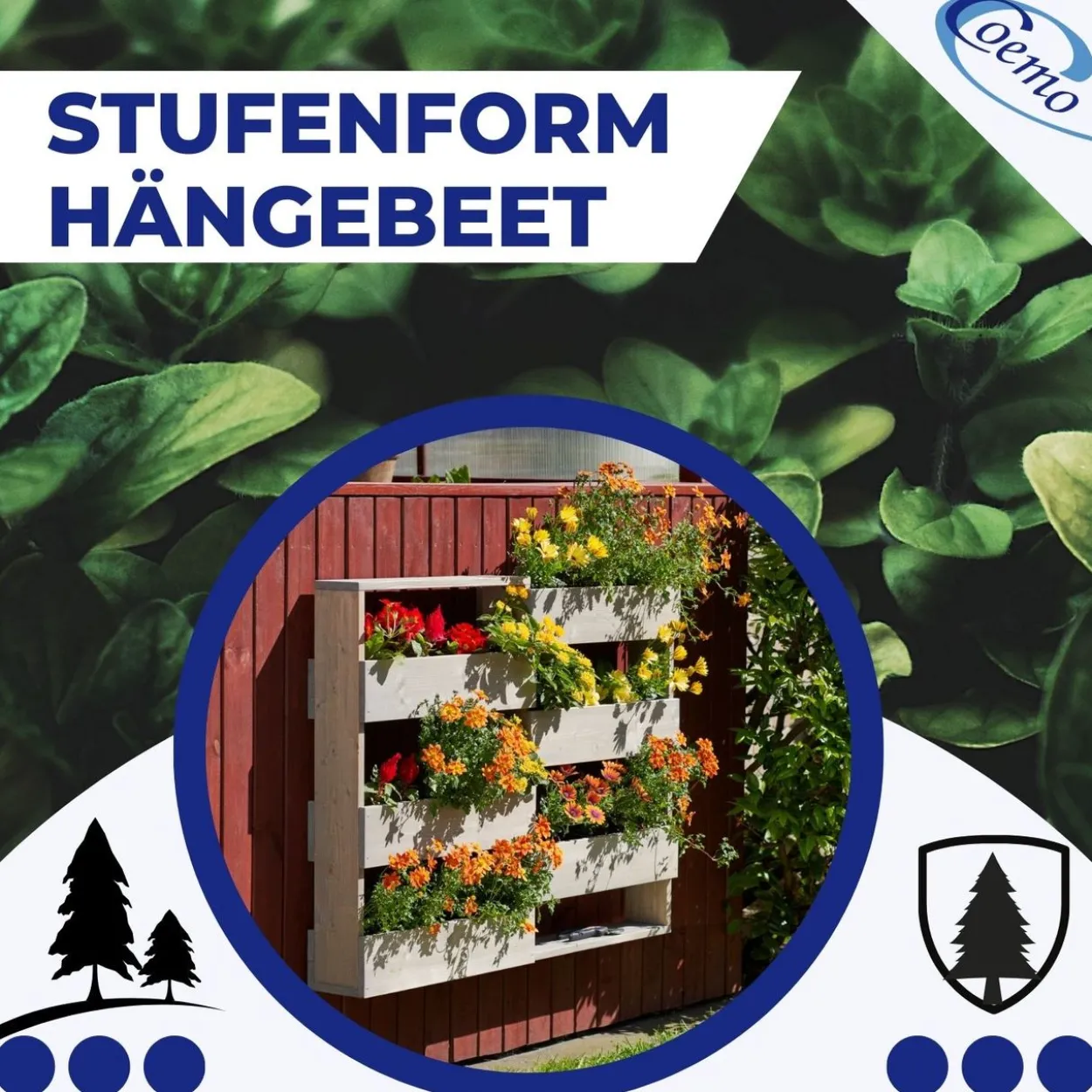 Vertikalbeet Riga Kräuterbeet Holz 7 Pflanzkästen