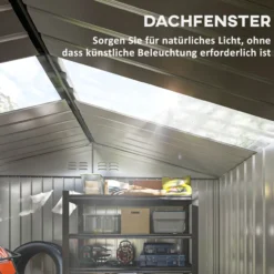 Verzinkter Stahl Gerätehaus 4,9m² 277x195x192cm Geräteschuppen
