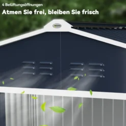 Verzinkter Stahl Gerätehaus 4,9m² 277x195x192cm Geräteschuppen