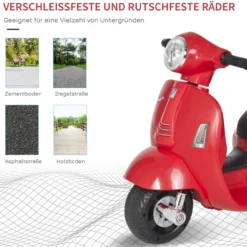 VESPA Elektromotorrad Kindermotorrad Elektrofahrzeug Rot