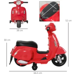 VESPA Elektromotorrad Kindermotorrad Elektrofahrzeug Rot