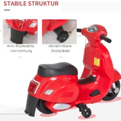 VESPA Elektromotorrad Kindermotorrad Elektrofahrzeug Rot