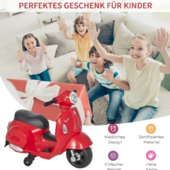 VESPA Elektromotorrad Kindermotorrad Elektrofahrzeug Rot