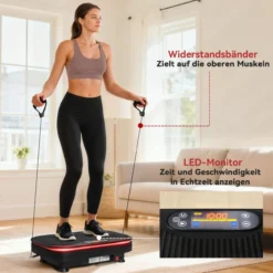 Vibrationsplatte Rüttelplatte mit 99 Intensitätsstufen 3 Vorprogramm Lichtern