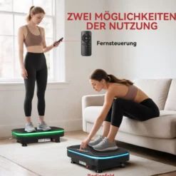 Vibrationsplatte Rüttelplatte mit 99 Intensitätsstufen 3 Vorprogramm Lichtern